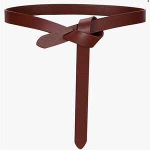 MANGO 100% Leather Wrap Belt - Brown